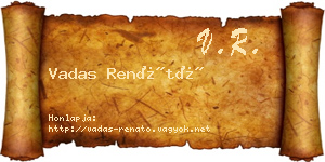 Vadas Renátó névjegykártya