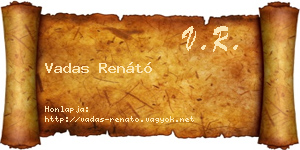 Vadas Renátó névjegykártya